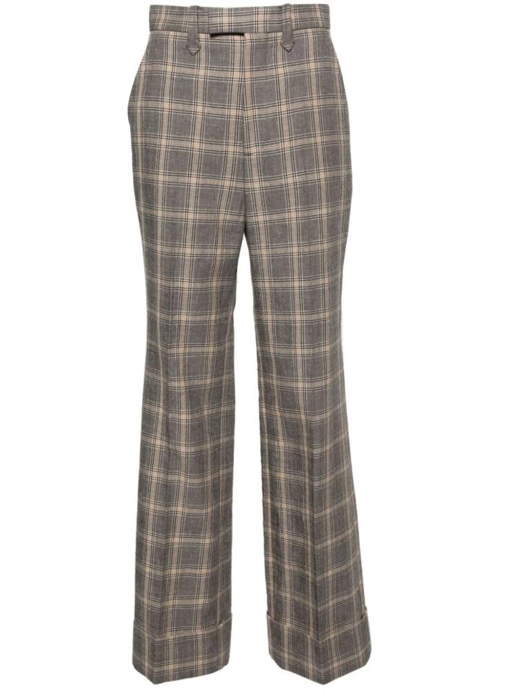 Gucci checked straight-leg trousers - Grey Cover