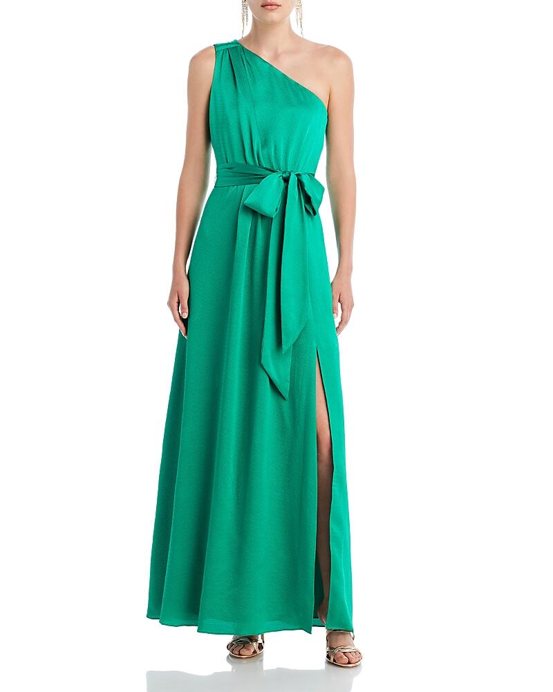 Ml Monique Lhuillier Satin One Shoulder Gown Cover