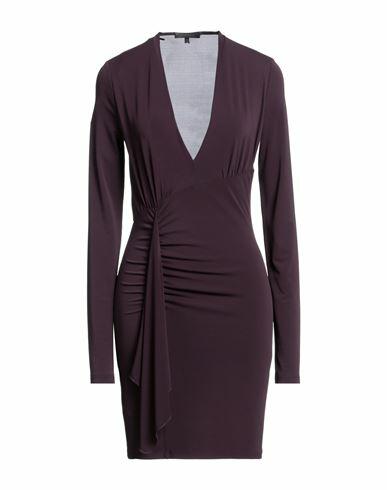 Patrizia Pepe Sera Woman Mini dress Deep purple Acetate, Polyamide, Elastane Cover