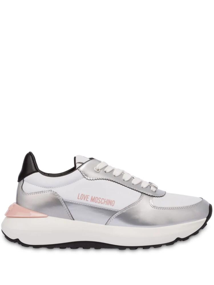 Love Moschino logo-print lace-up sneakers - White Cover