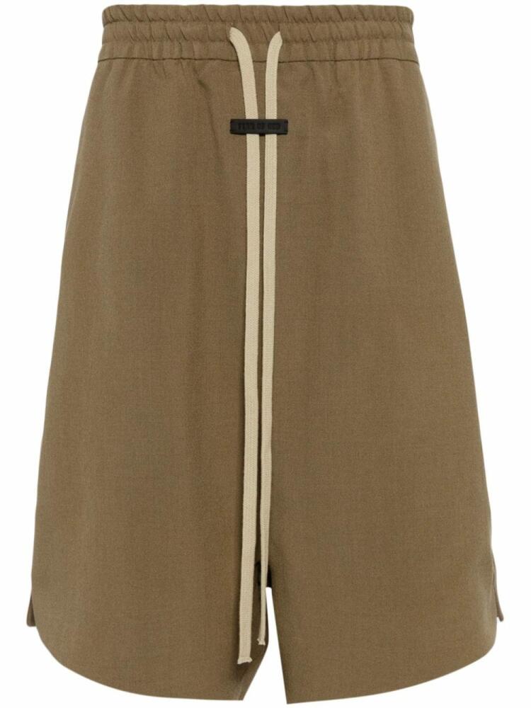 Fear Of God logo-tag wool shorts - Neutrals Cover