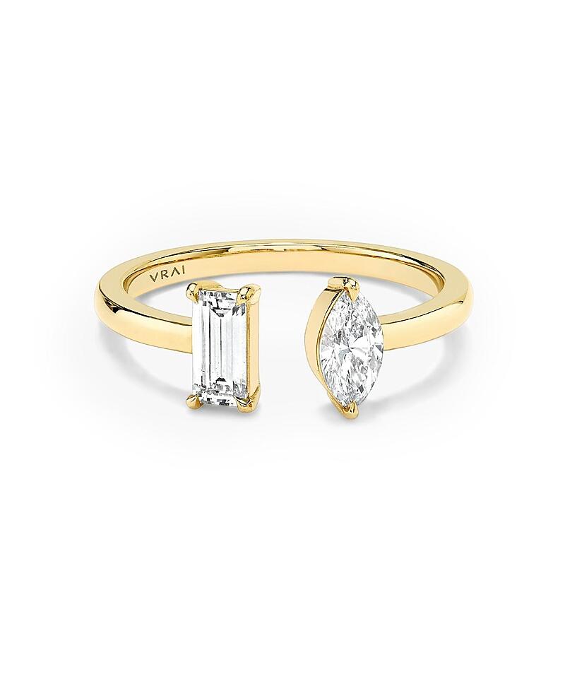 Vrai Mixed Lab-Grown Diamond Cuff Ring in 14K Yellow Gold, .50ctw Baguette & Marquise Lab Grown Diamonds Cover