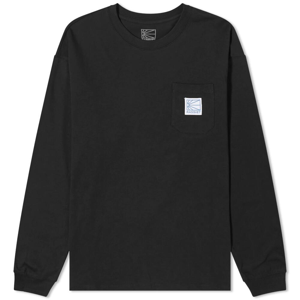 RASSVET Men's Pocket Tag Long Sleeve T-Shirt in Black Cover