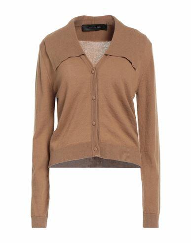 Federica Tosi Woman Cardigan Camel Wool, Cashmere Cover