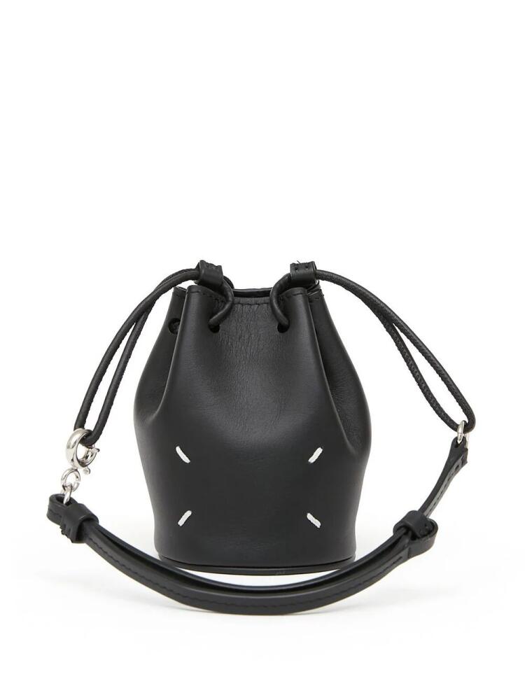 Maison Margiela micro four-stitch bucket bag - Black Cover