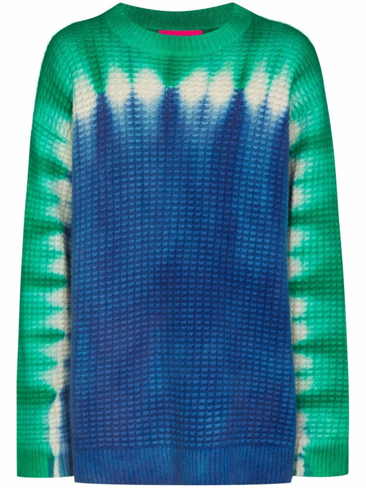 The Elder Statesman Daybreak tie-dye waffle jumper - Blue Cover