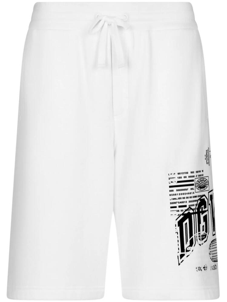 Dolce & Gabbana DGVIB3 logo-print cotton track shorts - White Cover