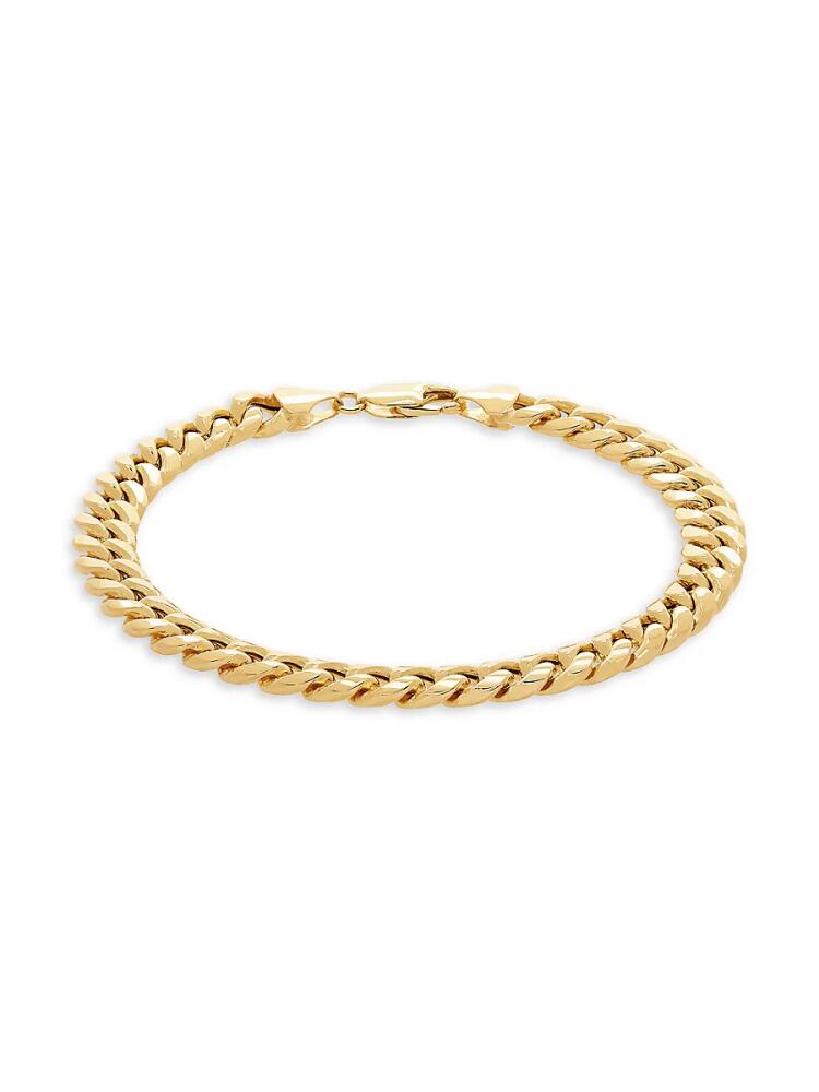 Saks Fifth Avenue Made in Italy Men's 14K Yellow Gold Miami Curb Chain Bracelet Cover