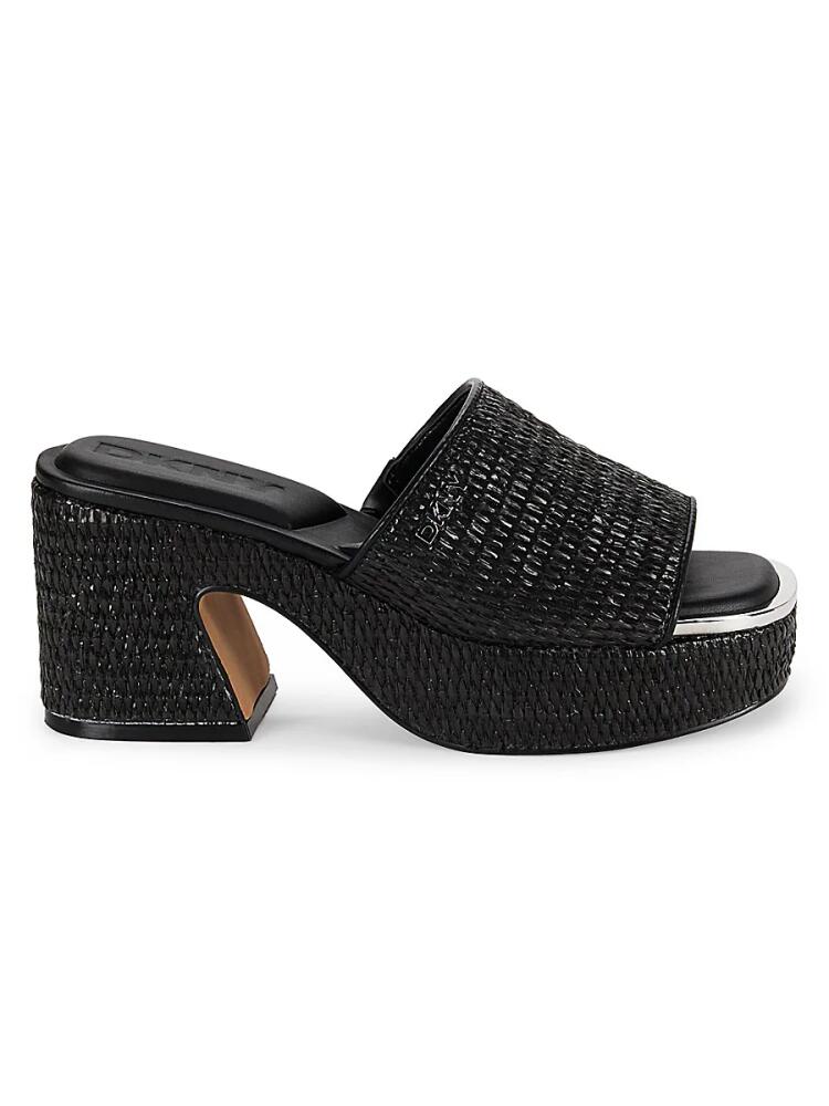 DKNY Women's Desirae Textured Platform Sandals - Black Cover