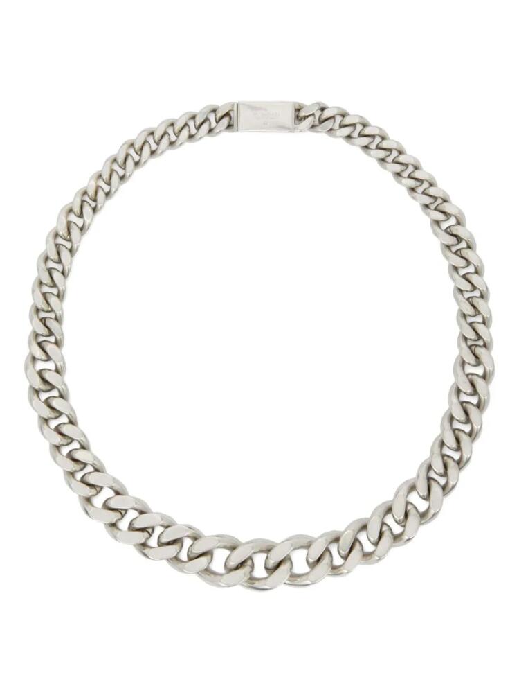 Jil Sander logo-engraved curb-chain necklace - Grey Cover