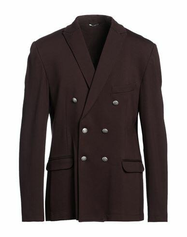 Daniele Alessandrini Homme Man Blazer Dark brown Viscose, Polyamide, Elastane Cover