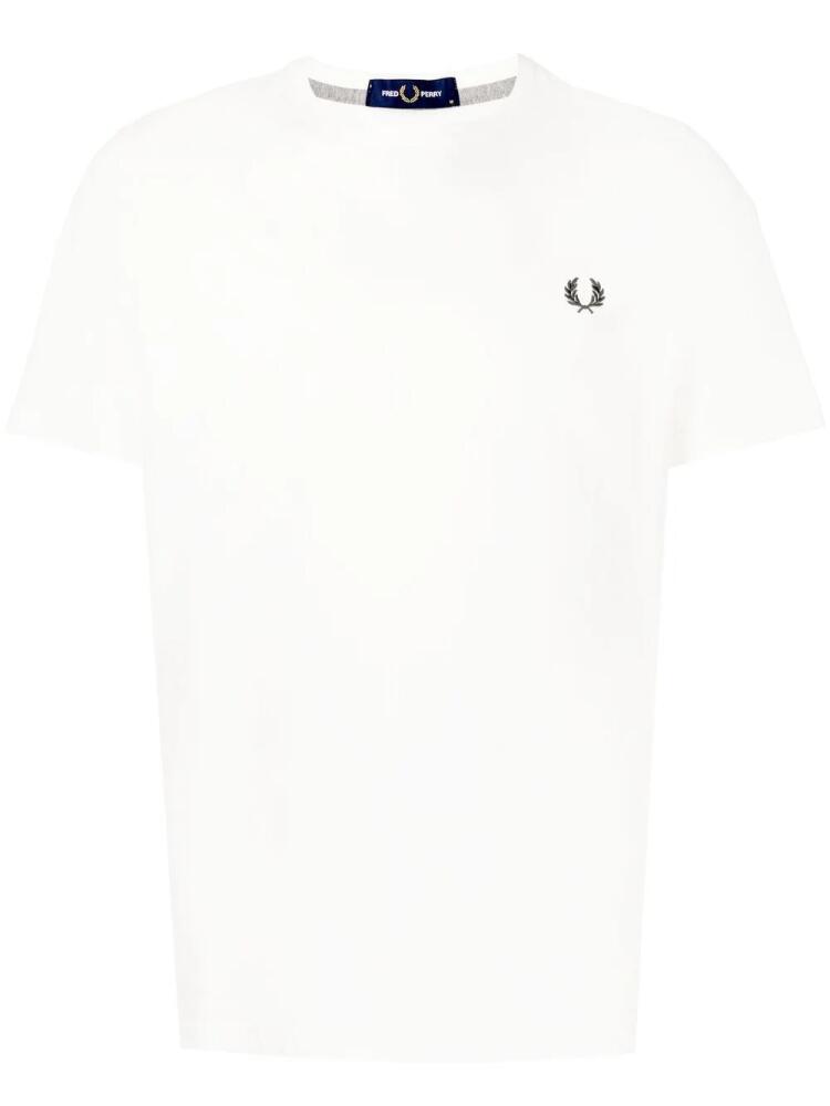 Fred Perry embroidered-logo cotton T-shirt - White Cover