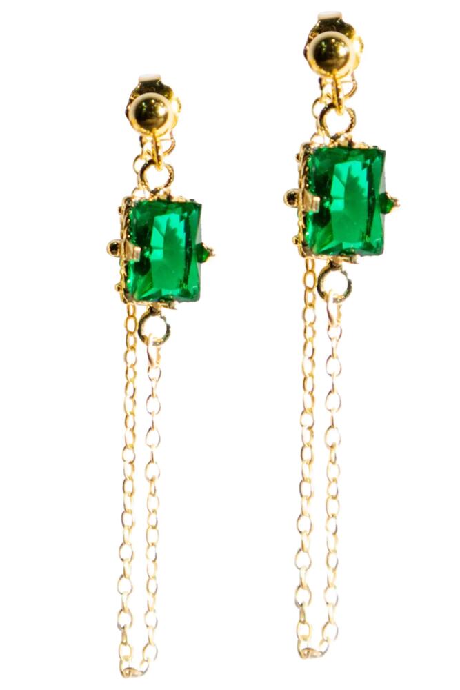 seree Eden Zircon drop earrings in Bright Green Cover