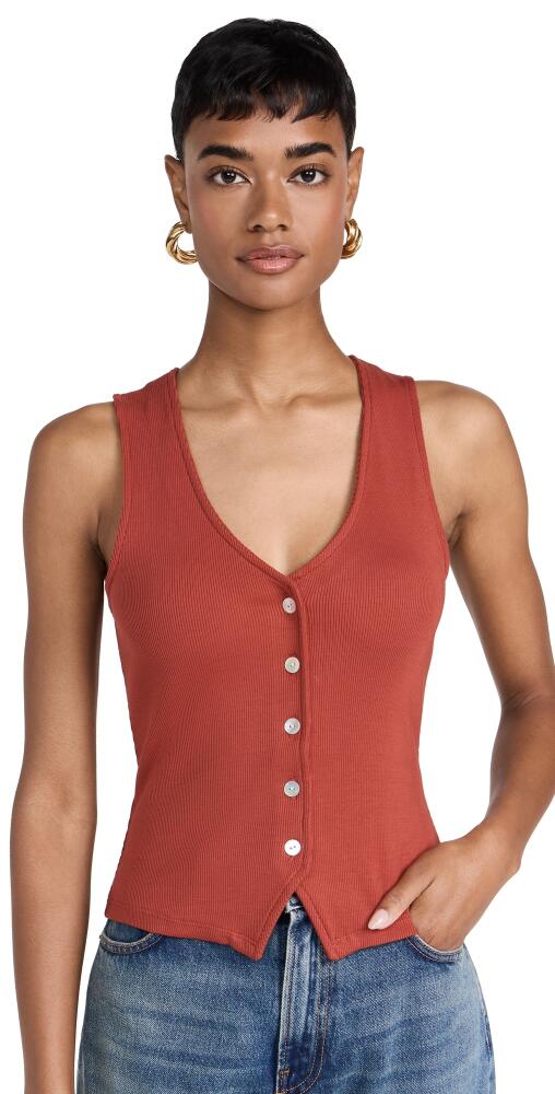 Veronica Beard Jean Hoorne Vest Top Brick Red Cover