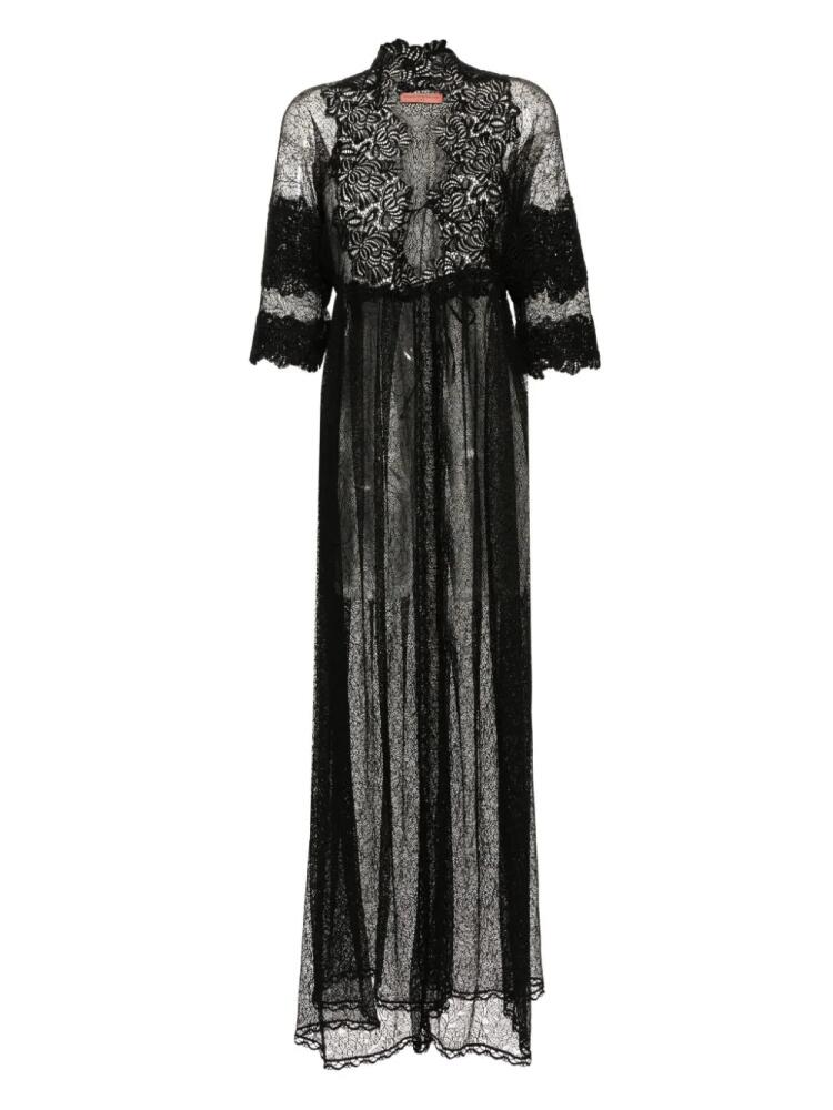 Ermanno Scervino floral-lace beach cover-up - Black Cover