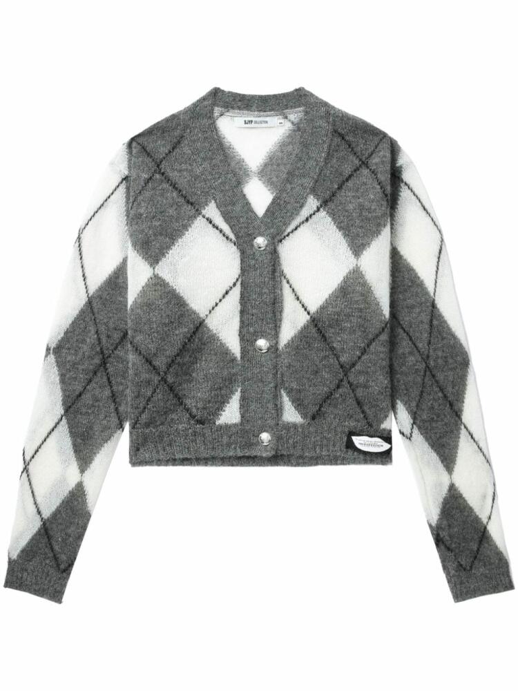 SJYP argyle-intarsia cardigan - Grey Cover