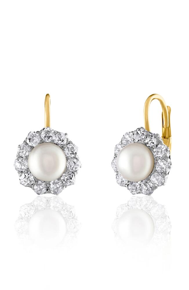 Mindi Mond Freshwater Pearl & Diamond Drop Earrings in Yellow Gold/Diamond/Pearl Cover