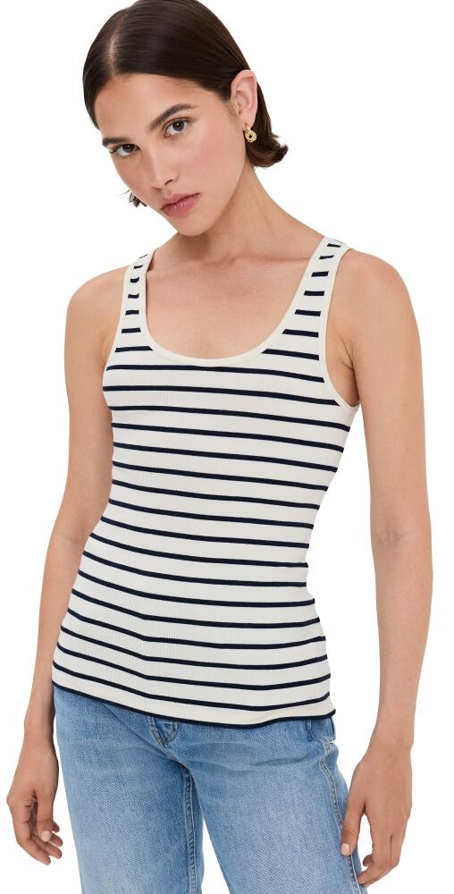 La Ligne Stripe Rib Tank Cream/Navy Cover