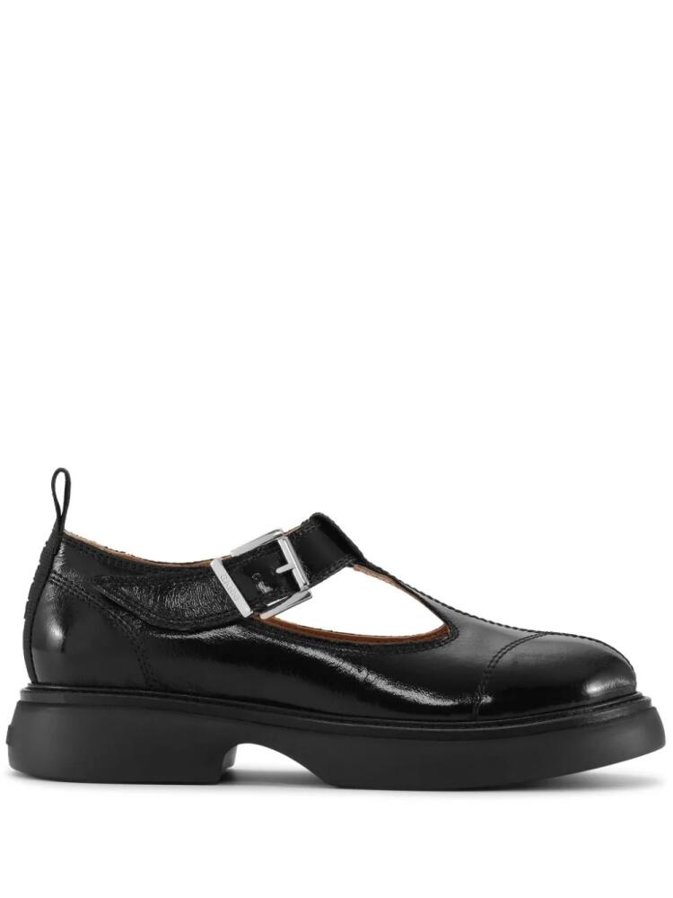 GANNI cut-out buckle-fastening loafers - Black Cover