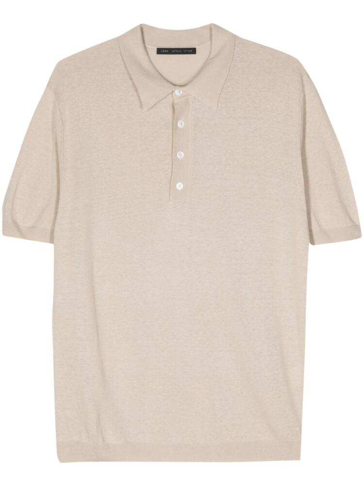 Low Brand fine-knit polo shirt - Neutrals Cover