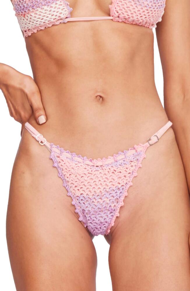 Capittana Kendall Reversible Crochet Bikini Bottoms in Pink Cover