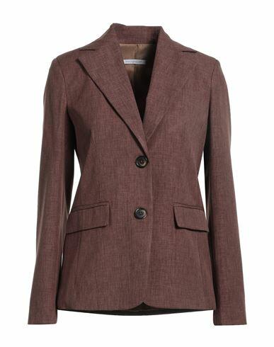 Biancoghiaccio Woman Blazer Brown Polyester Cover