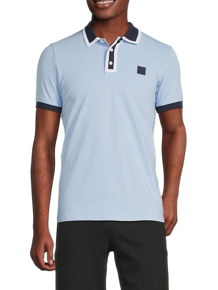 Bertigo Men's Colorblock Tipped Polo - Blue Cover