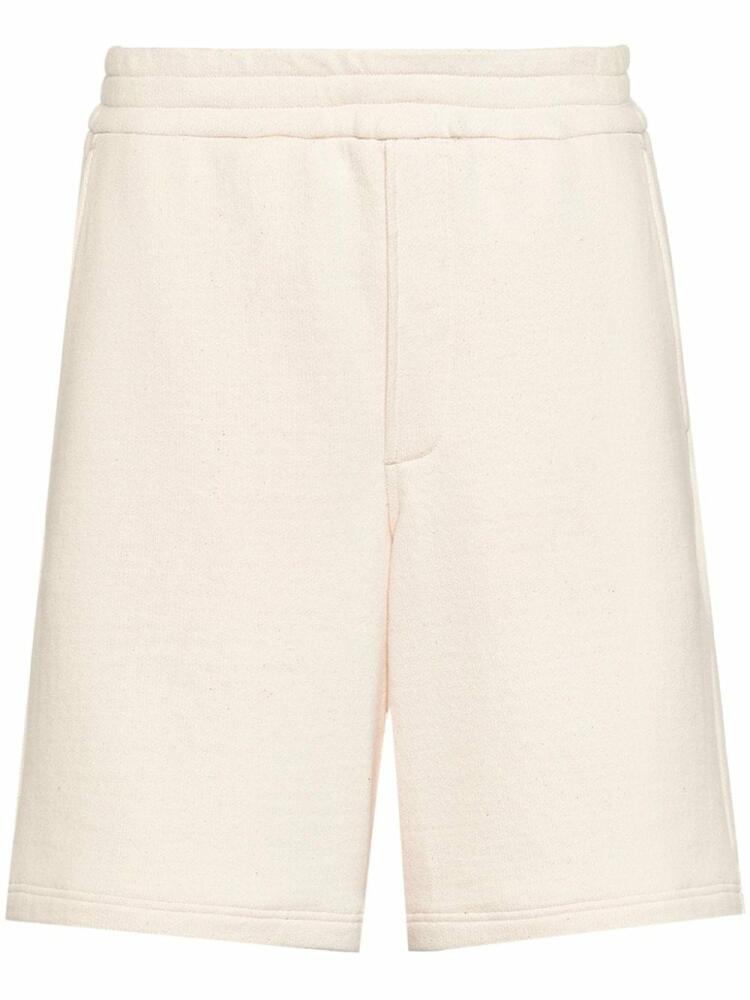 Prada enamel triangle logo track shorts - Neutrals Cover