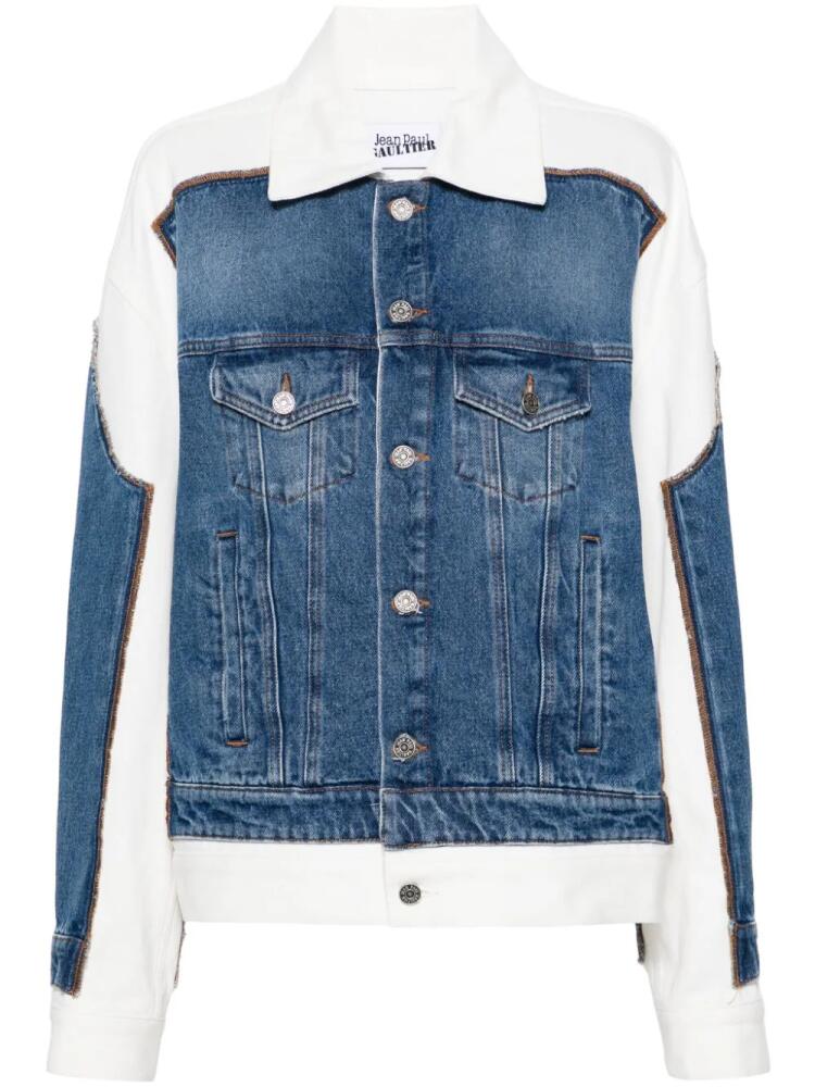 Jean Paul Gaultier Trompe L'oeil panelled denim jacket - Blue Cover