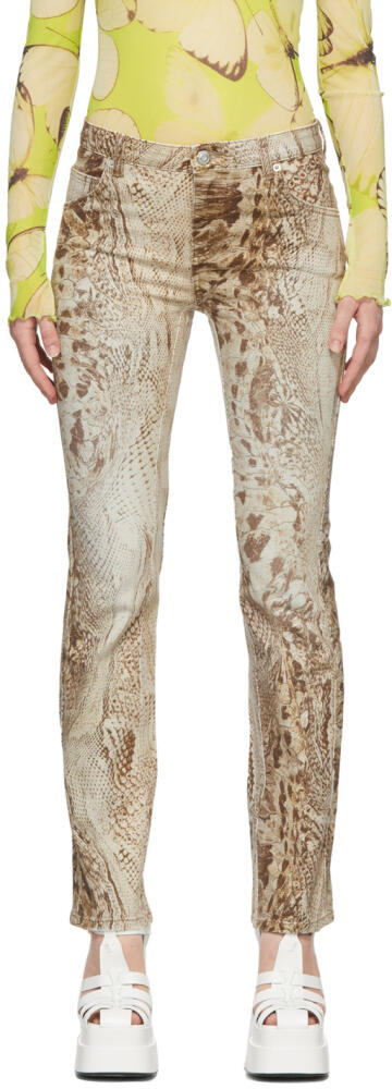 Blumarine Brown & Beige Snake Jeans Cover