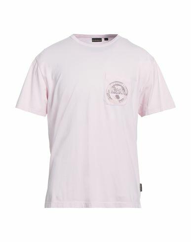 Napapijri Man T-shirt Light pink Cotton Cover