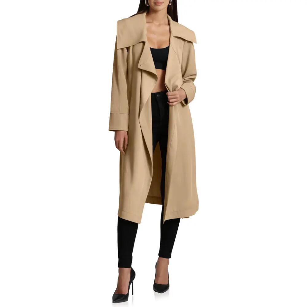 Avec Les Filles Belted Drape Trench Coat in Khaki Cover