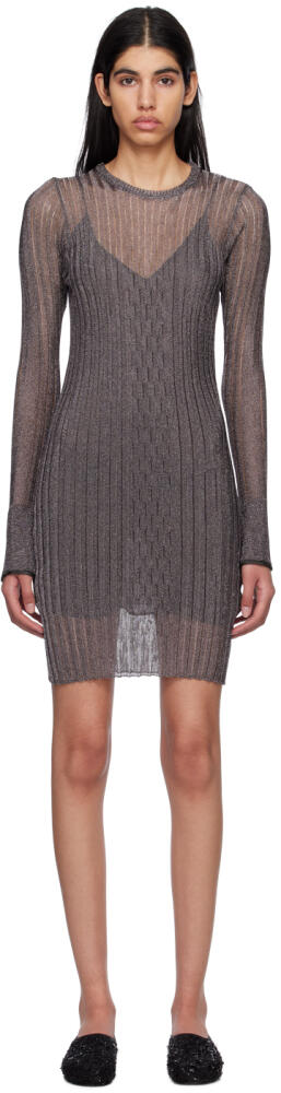 Victoria Beckham Silver Lurex Mini Dress Cover