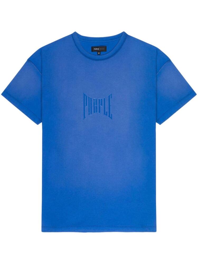 Purple Brand logo-print cotton T-shirt - Blue Cover