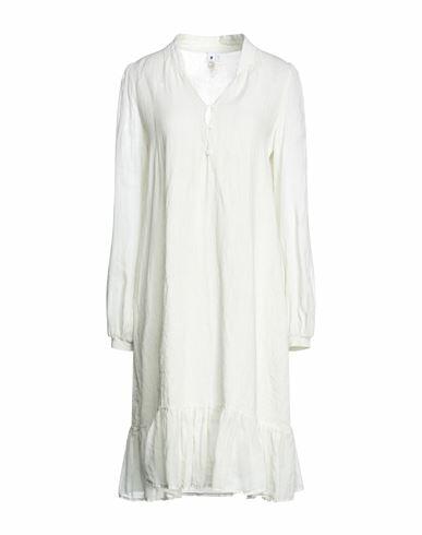 European Culture Woman Midi dress Ivory Ramie, Linen Cover