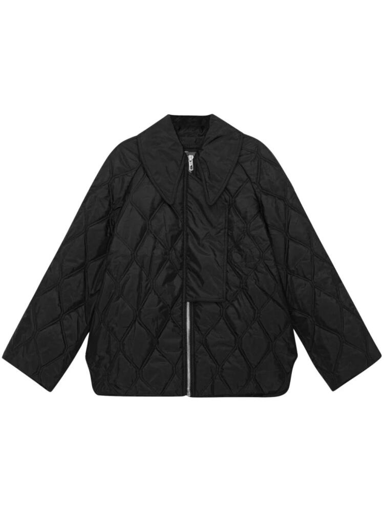 GANNI ripstop-texture quilted jacket - Black Cover