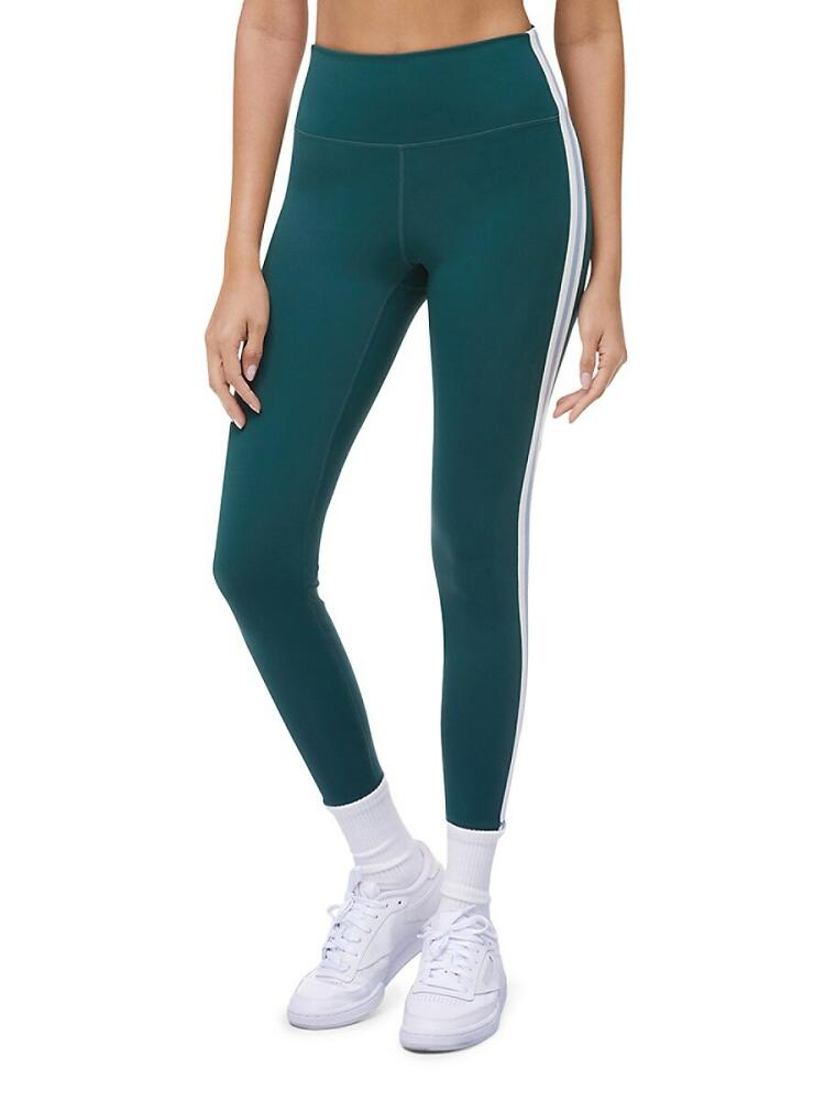 IVL Women's Side Stripe High Rise Leggings - Green Cover