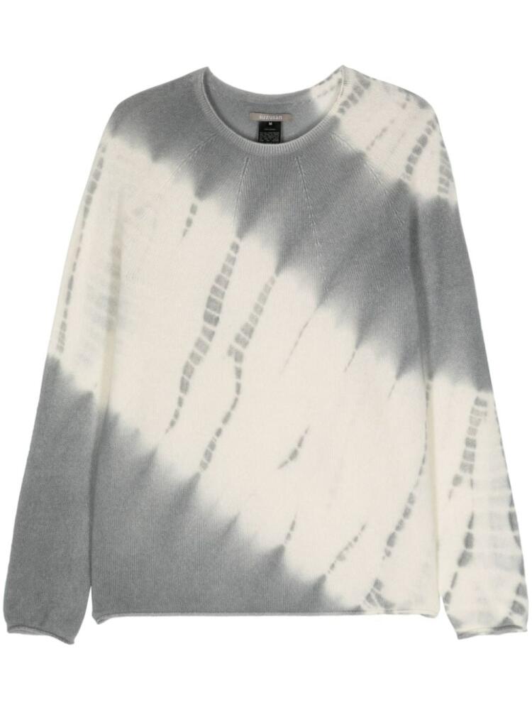 Suzusan Tesuji Yoroidan Shibori-pattern cashmere jumper - White Cover