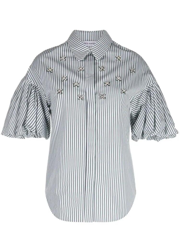 Dice Kayek x onefifteen striped crystal-embellished shirt - Green Cover