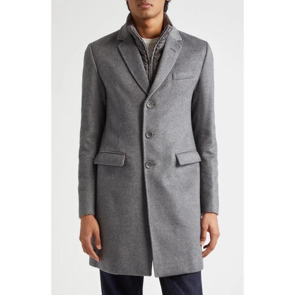 Herno Cashmere Topcoat with Removable Puffer Jacket
in Antracite Cover