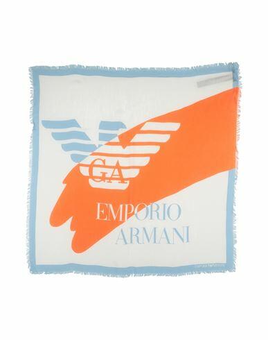 Emporio Armani Woman Scarf White Modal, Wool Cover