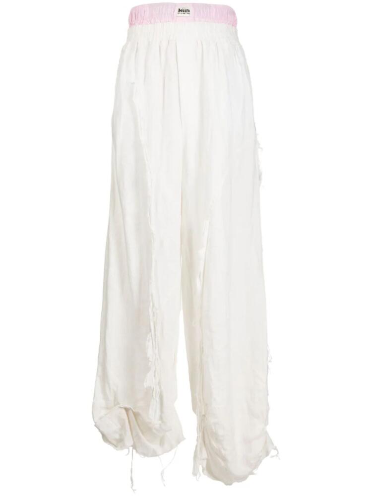 Natasha Zinko double-waist hemp track pants - White Cover