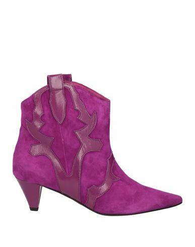 Marc Ellis Woman Ankle boots Purple Leather Cover