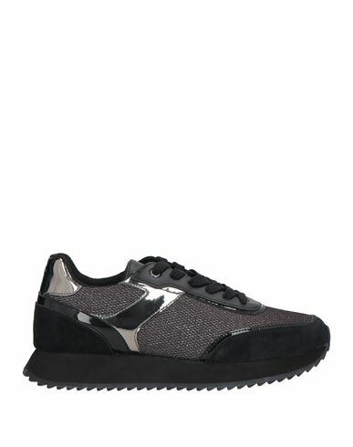 Geox Woman Sneakers Black Leather, Textile fibers Cover