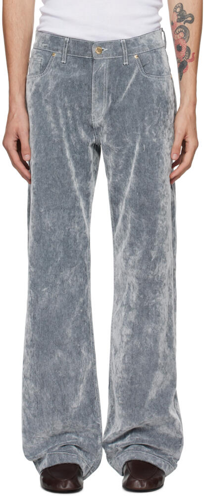 Casablanca Gray & Blue Peach Texture Jeans Cover