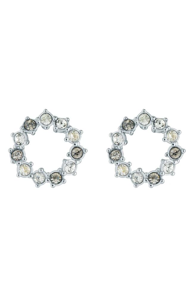 Ted Baker London Cresina Crystal Hoop Stud Earrings in Silver Clear Multi Crystal Cover