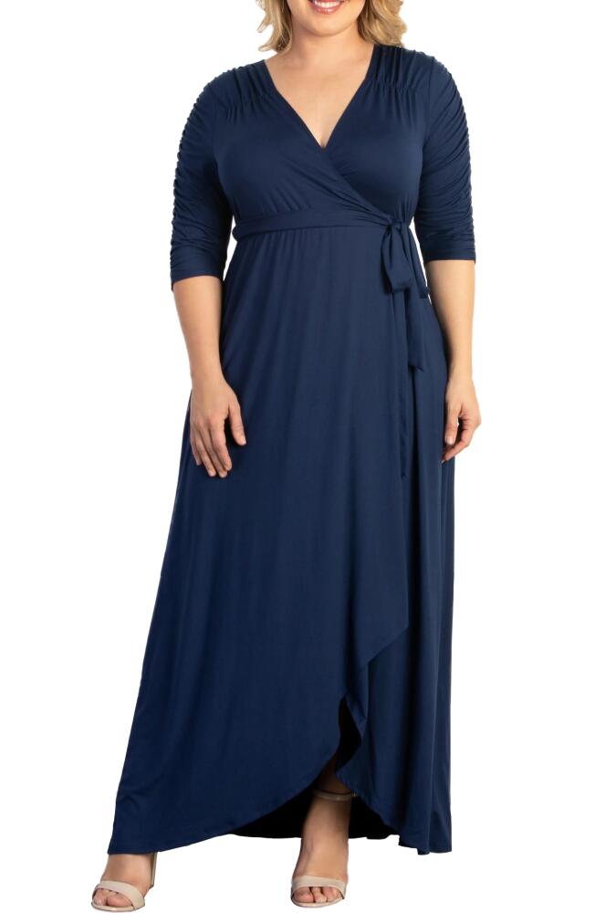 Kiyonna Meadow Dream Wrap Maxi Dress in Navy Cover