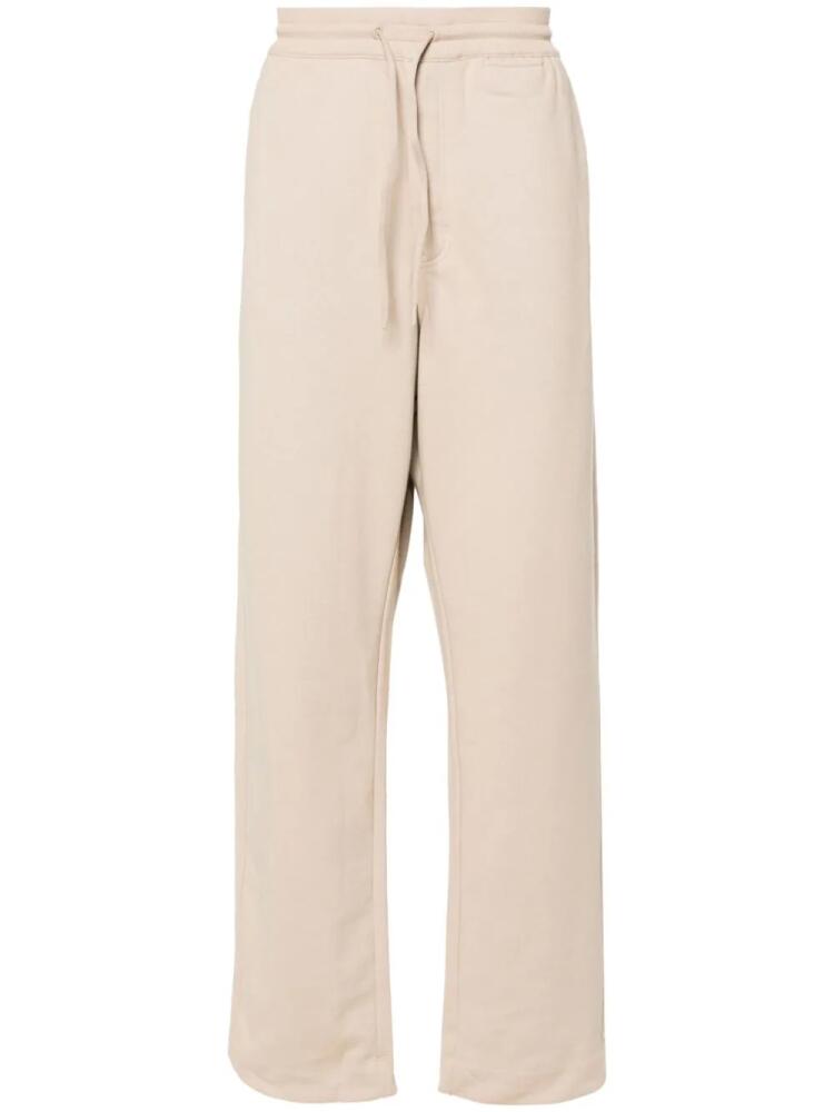 Y-3 logo-print cotton track pants - Neutrals Cover