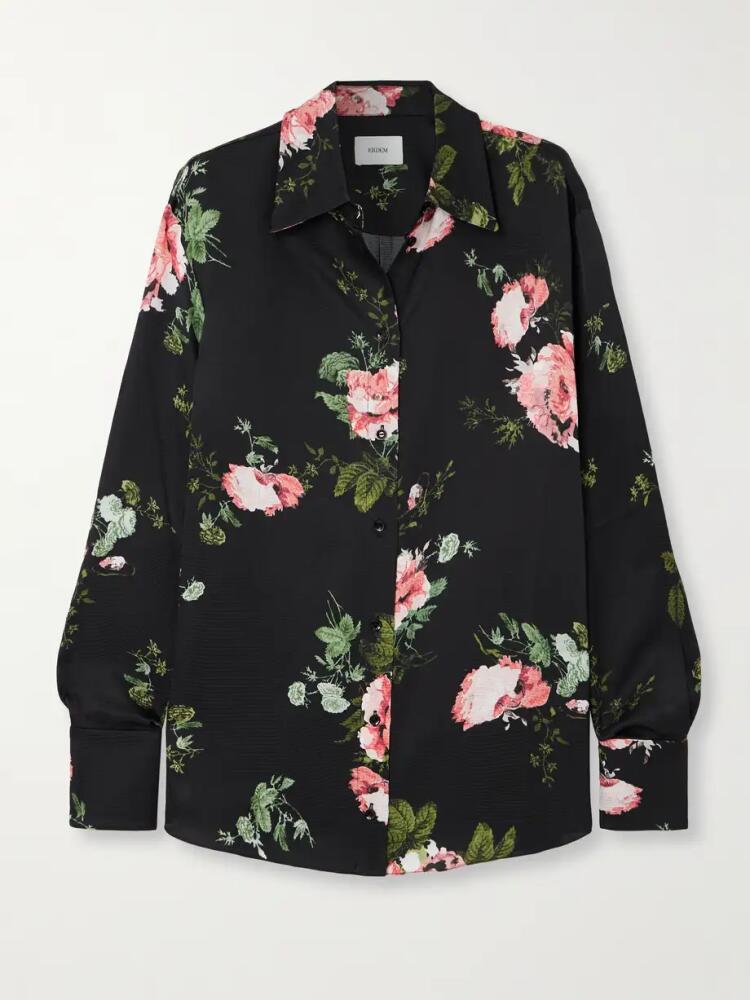 Erdem - Floral-print Seersucker Shirt - Black Cover