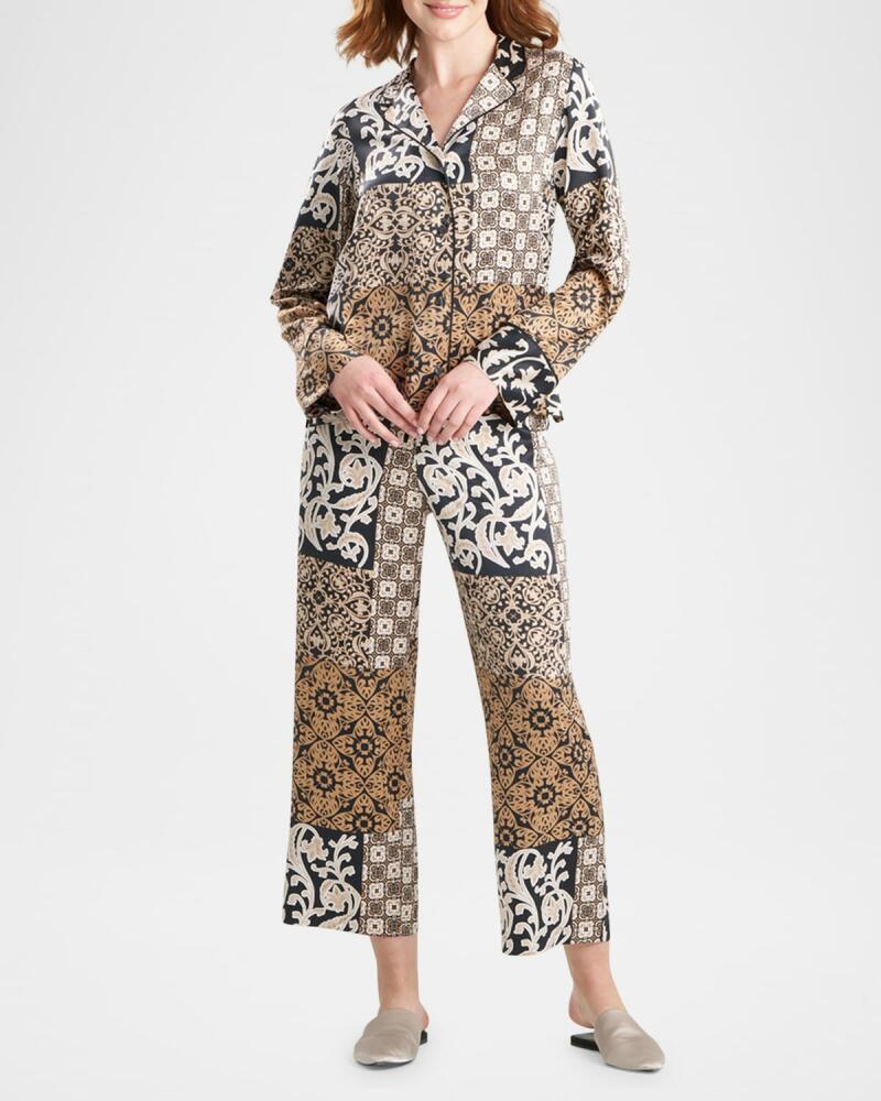 Natori Tapestry Cropped Patchwork-Print Pajama Set Cover